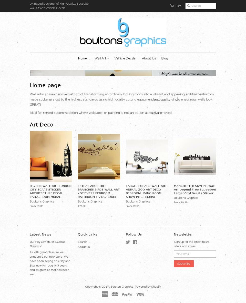 boultonsgraphics.com shopify website screenshot