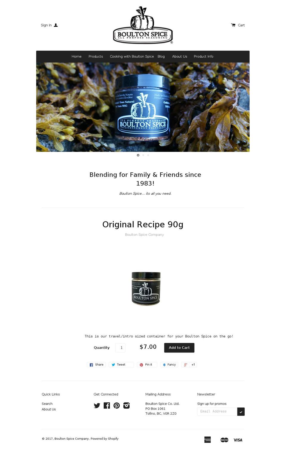 boultonspice.ca shopify website screenshot