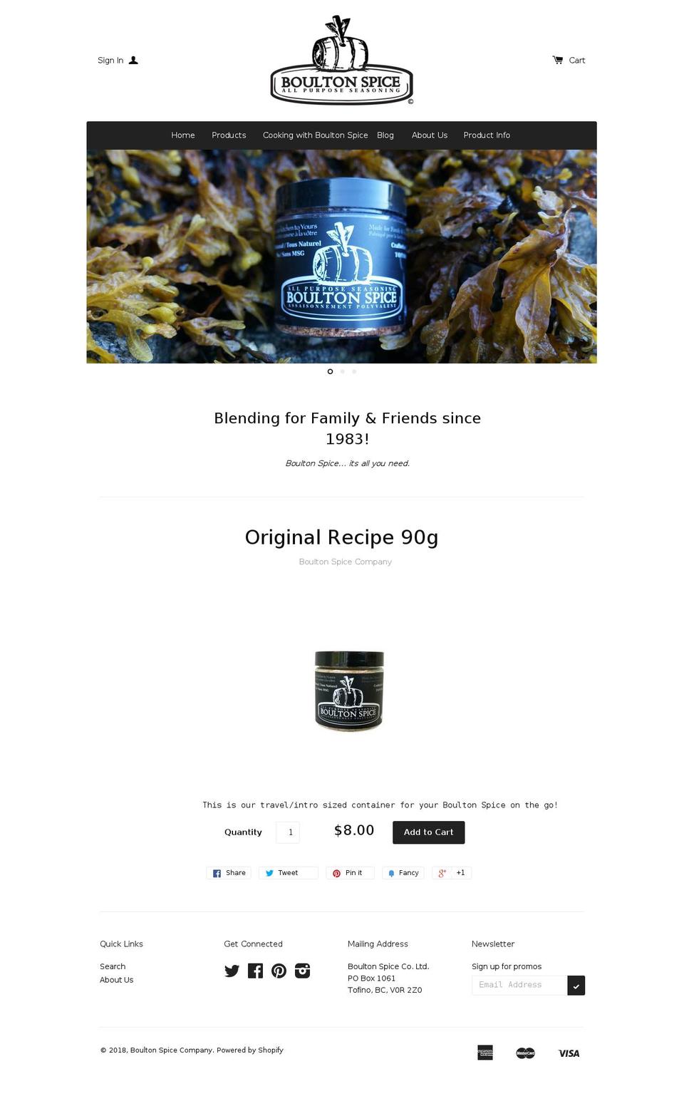 boultonspice.com shopify website screenshot