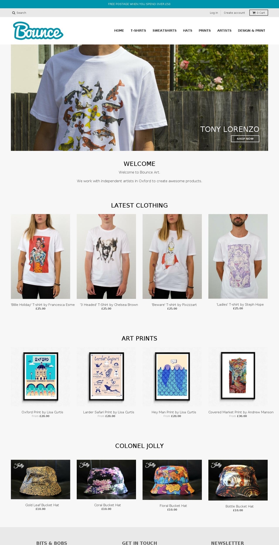 bounceart.co.uk shopify website screenshot