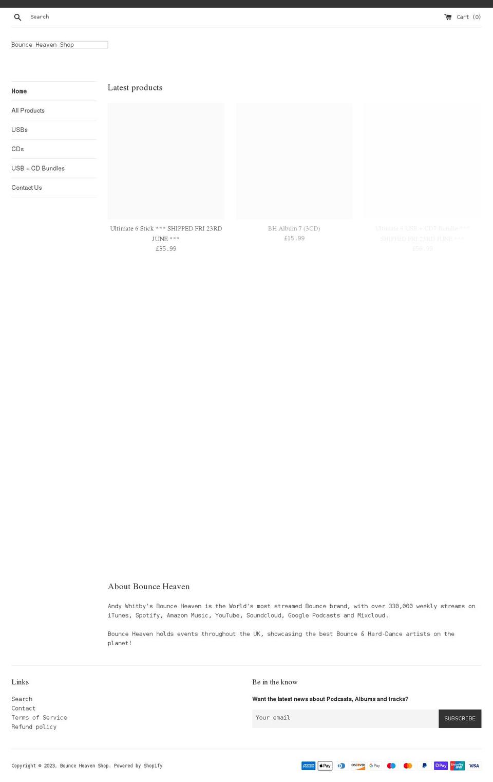 bouncecd.com shopify website screenshot