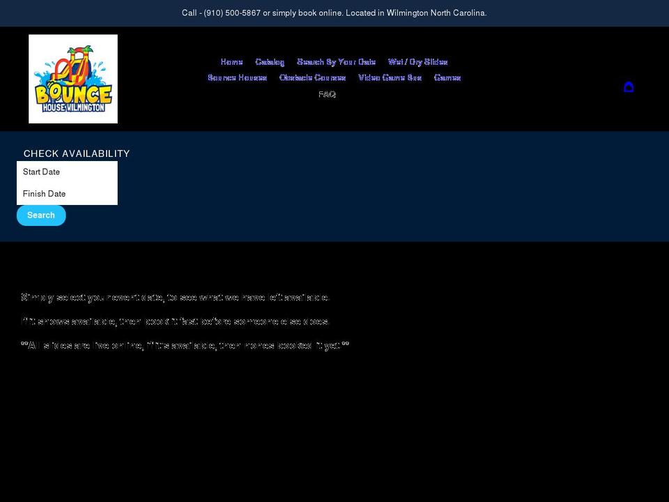 bouncehousewilmington.com shopify website screenshot