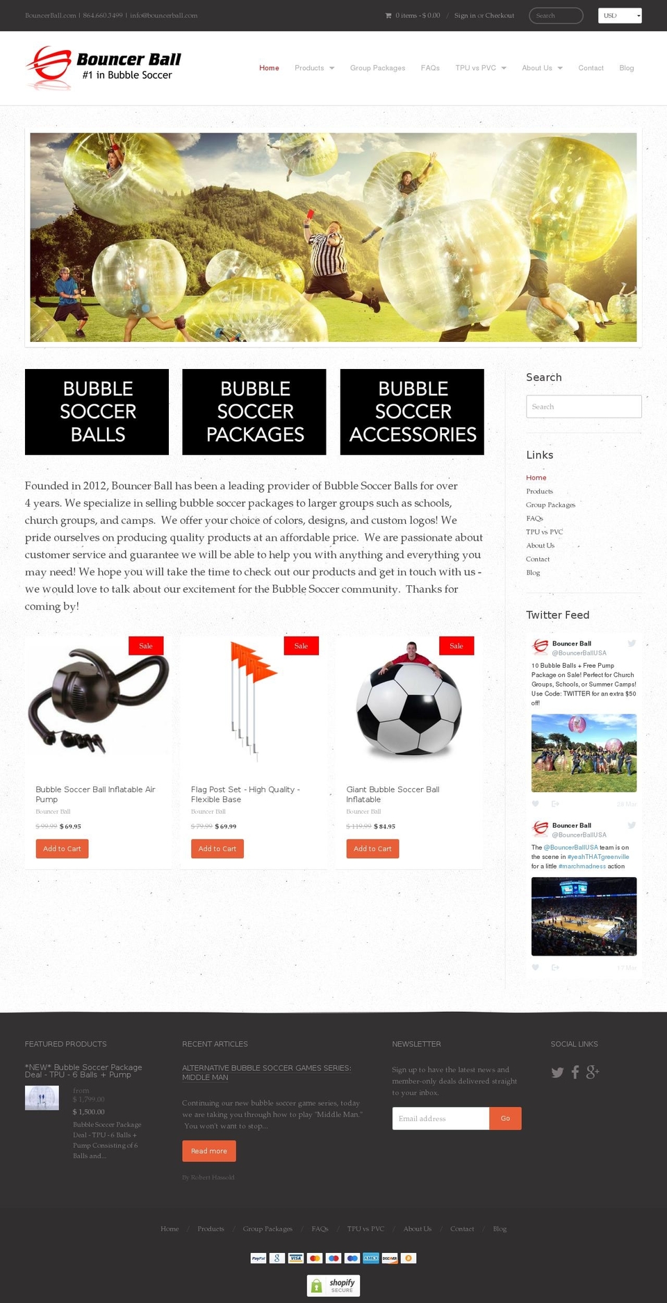 bouncerballs.com shopify website screenshot