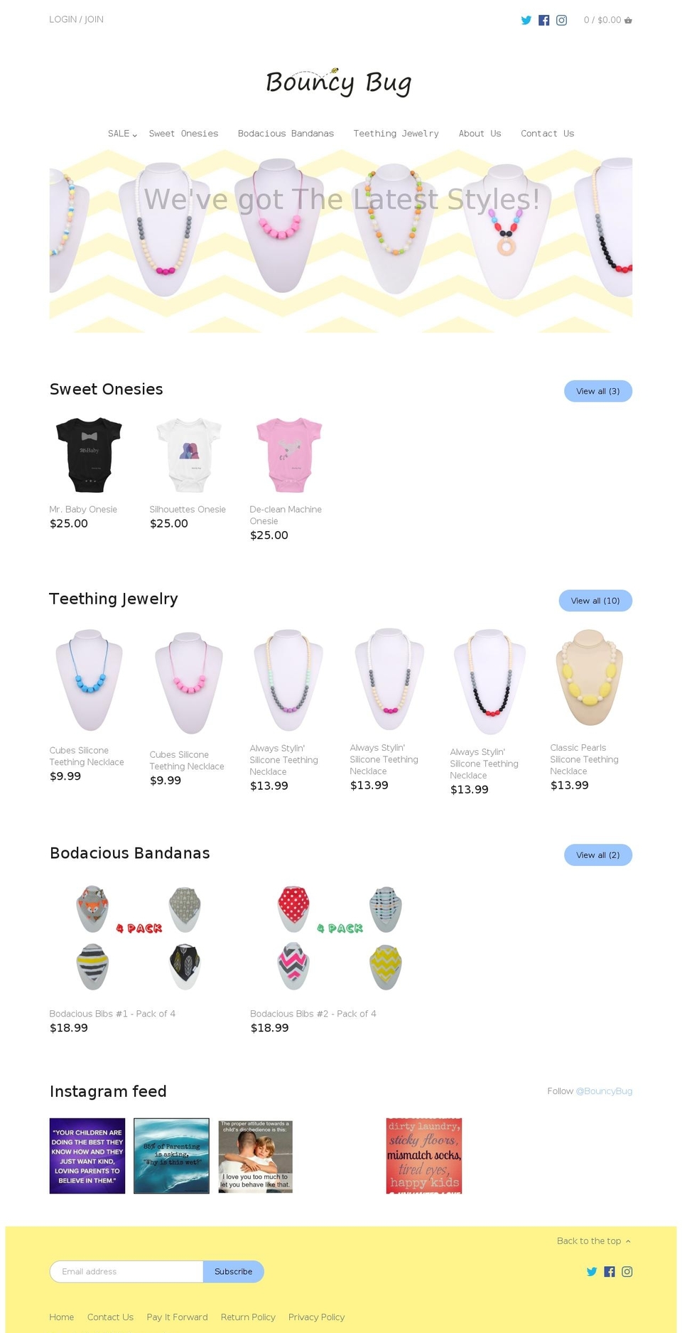 bouncybug.com shopify website screenshot