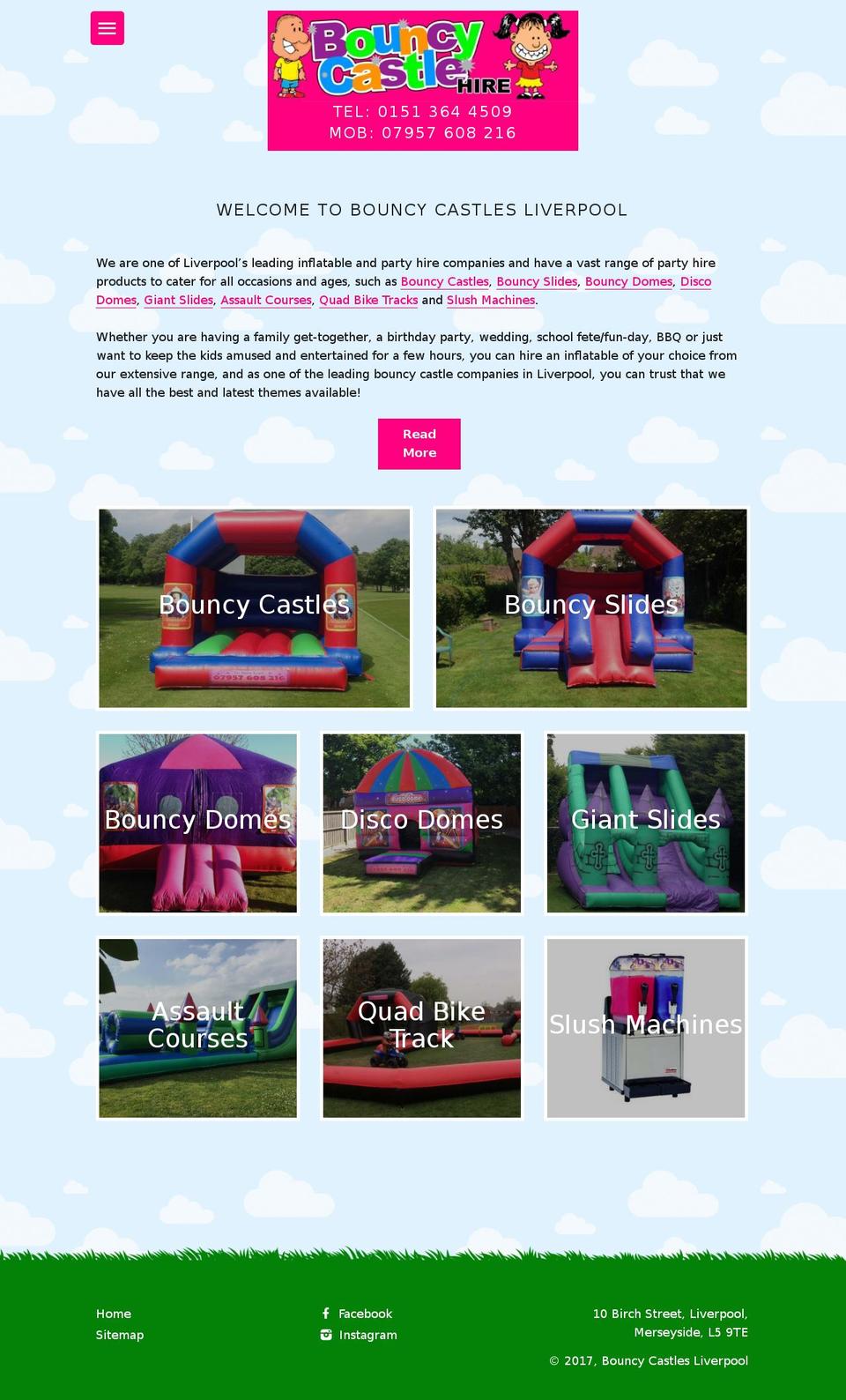 bouncycastlesliverpool.com shopify website screenshot