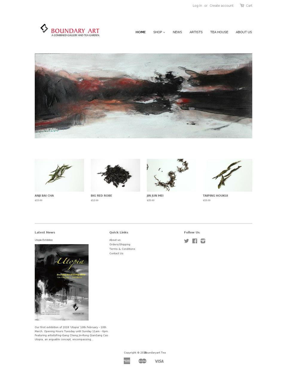boundaryart-tea.com — Shopify storefront screenshot