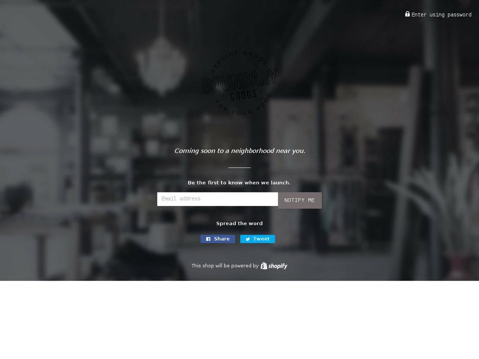 boundarygoods.com — Shopify storefront screenshot