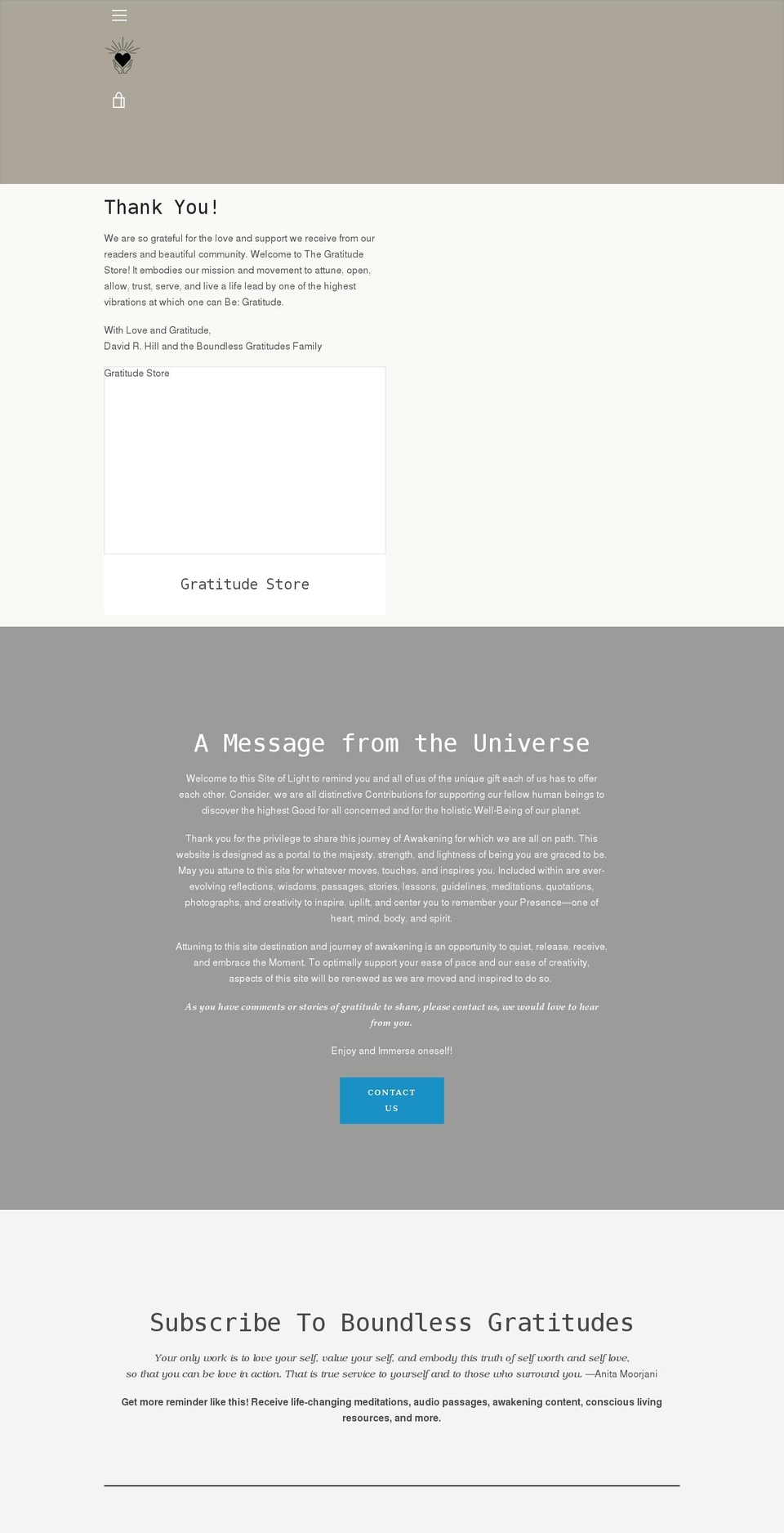 boundlessgratitudes.com shopify website screenshot