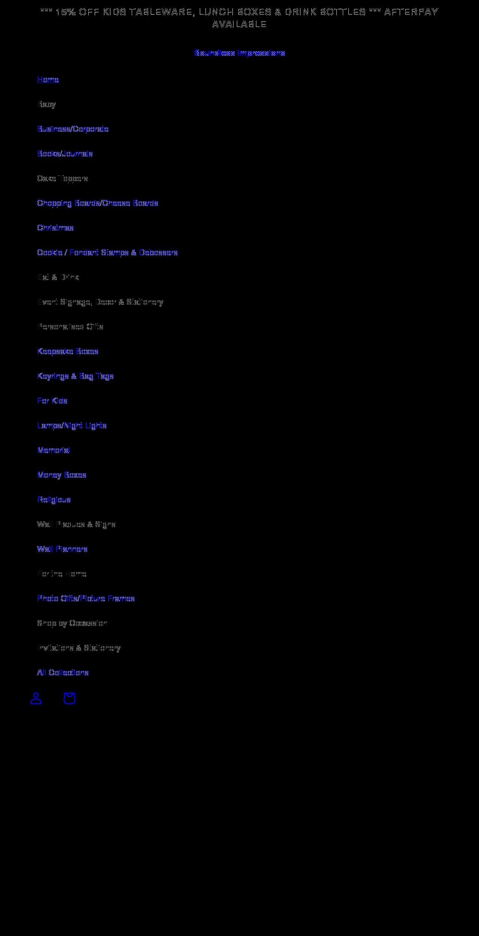 boundlessimpressions.com.au shopify website screenshot