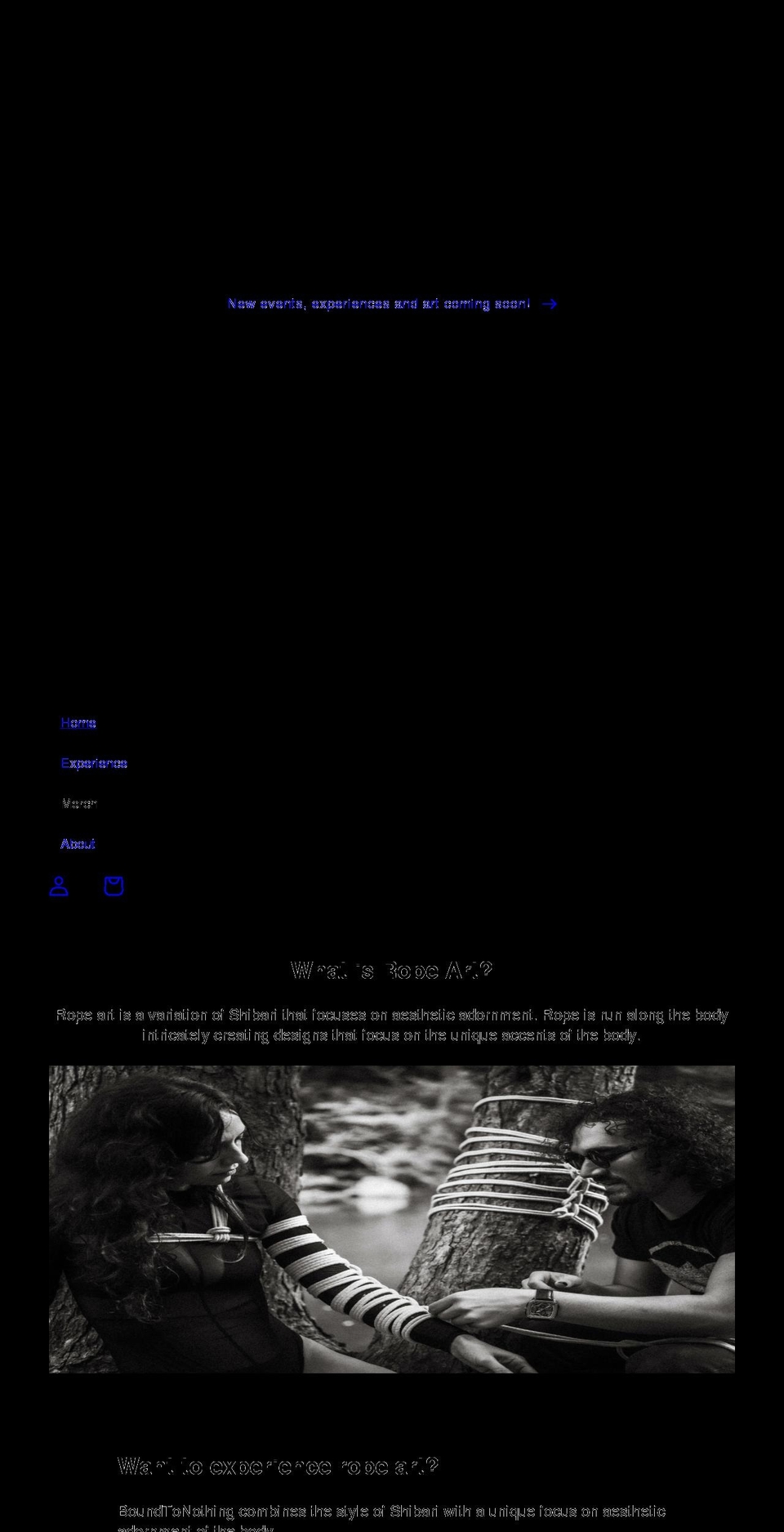 boundtonothing.com shopify website screenshot