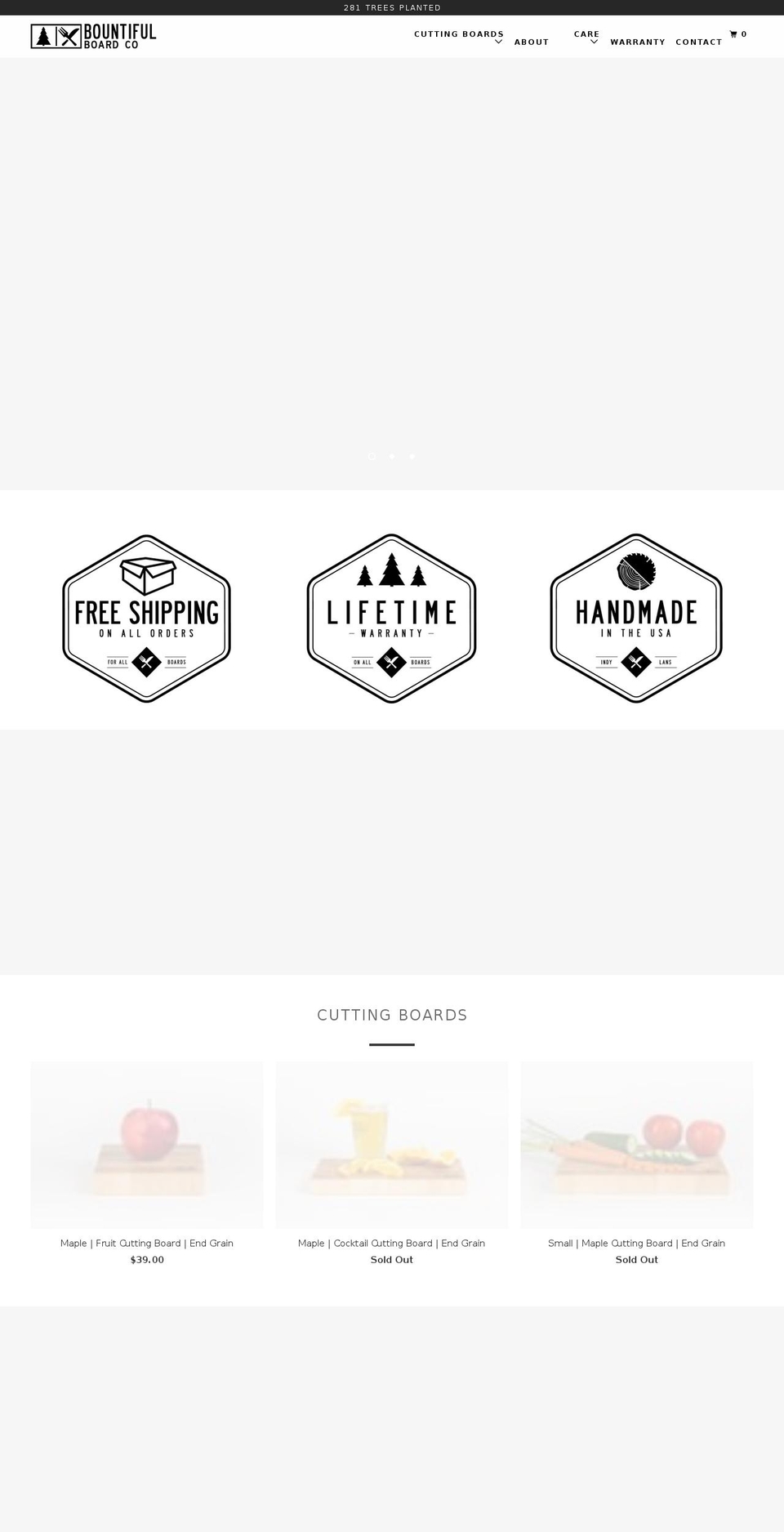bountifulboards.com — Shopify storefront screenshot