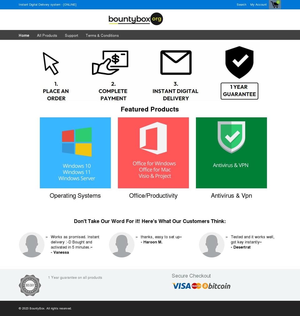 bountybox.org shopify website screenshot