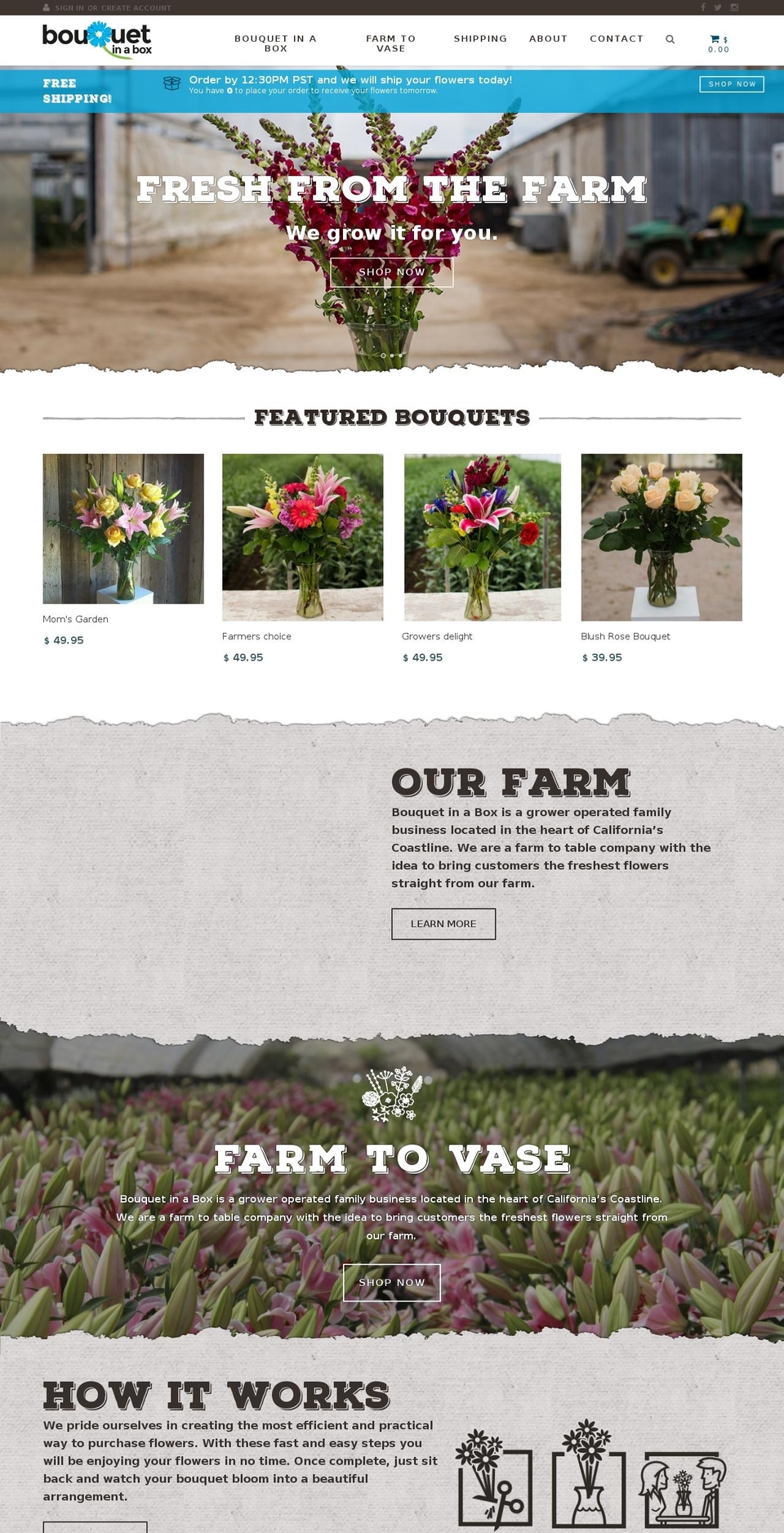 Bouquet in a Box (Based from Cover Theme) Shopify theme site example bouqetinabox.com