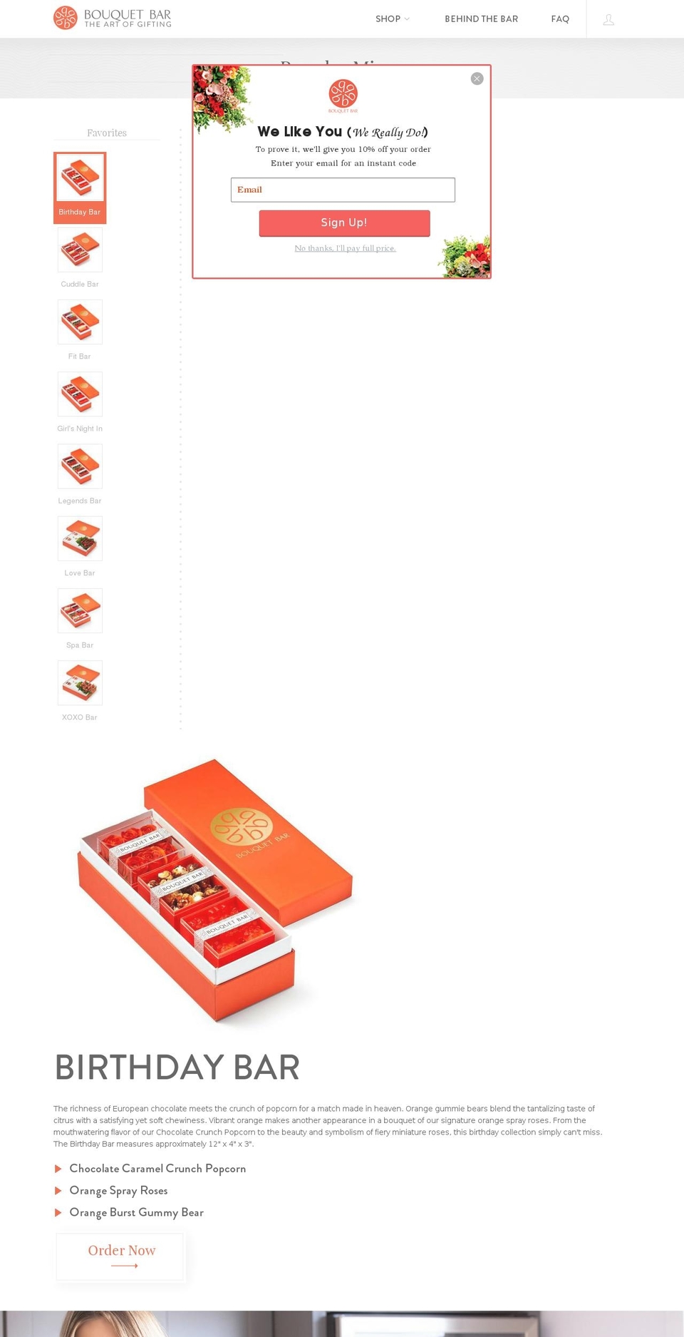bouquetbar.com shopify website screenshot