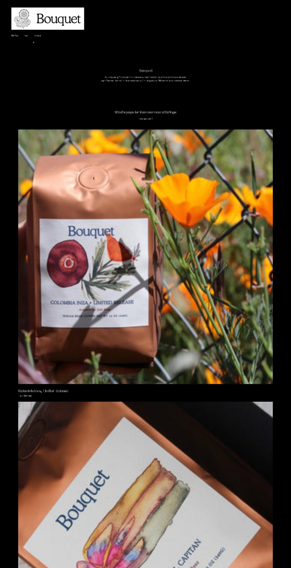 bouquetcoffeeroasters.com shopify website screenshot