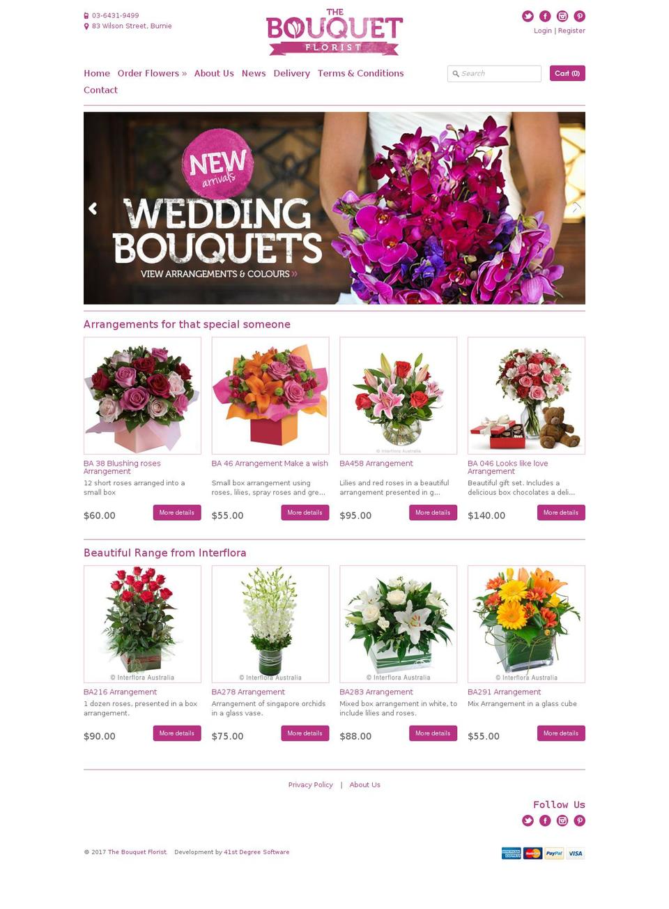 Expression Shopify theme site example bouquetflorist.com.au