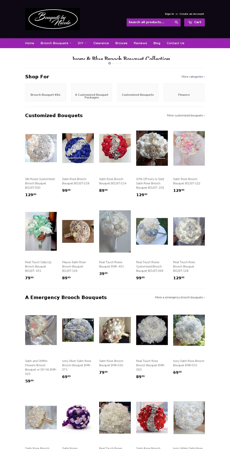 bouquetsbynicole.com shopify website screenshot