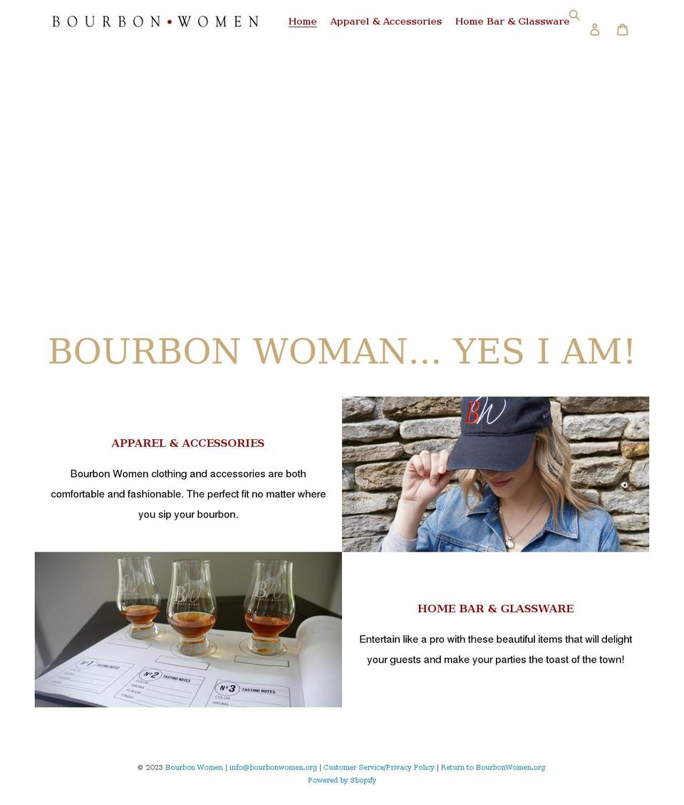bourbon-women.myshopify.com shopify website screenshot
