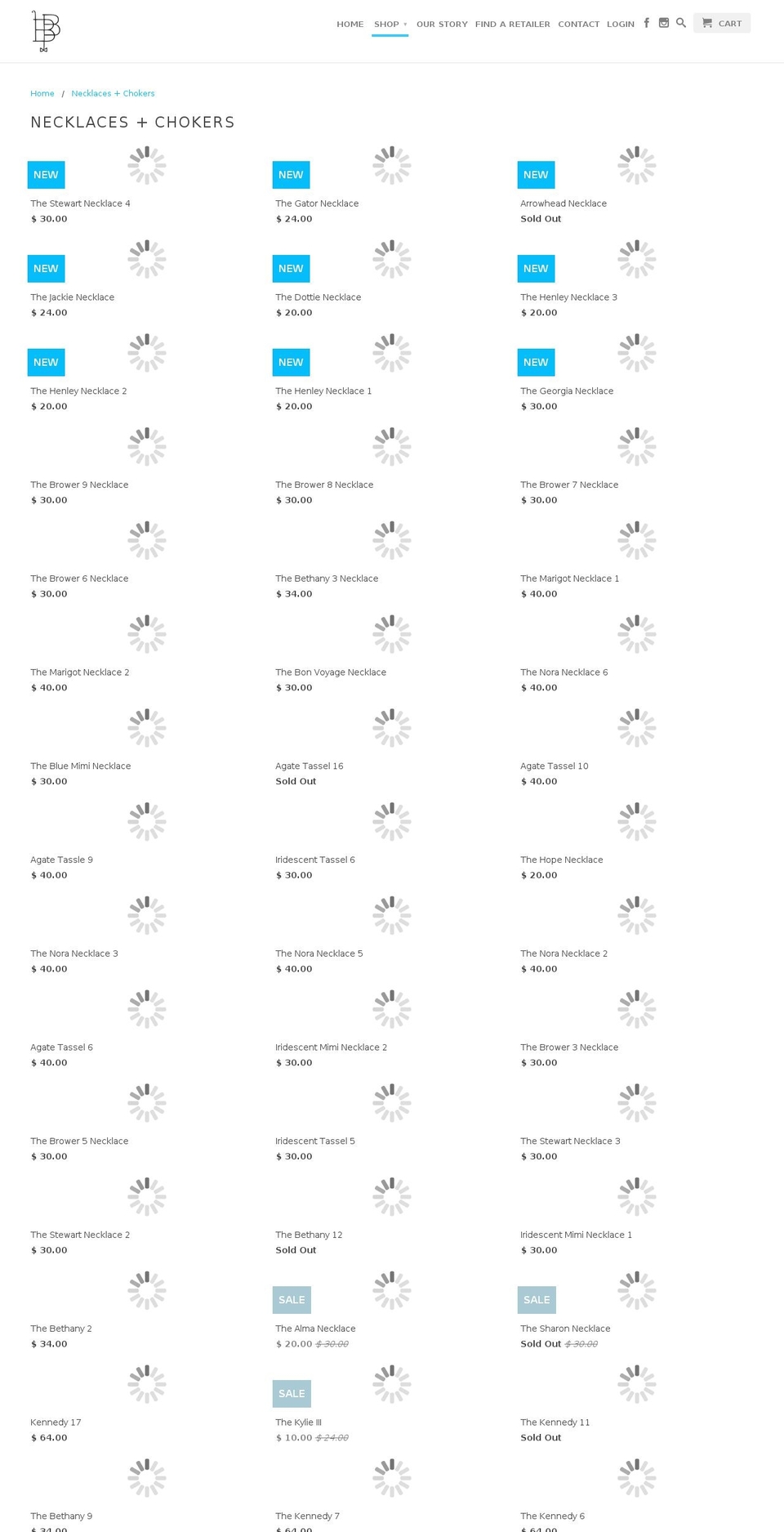 bourbonandbowetiesnecklace.com — Shopify storefront screenshot
