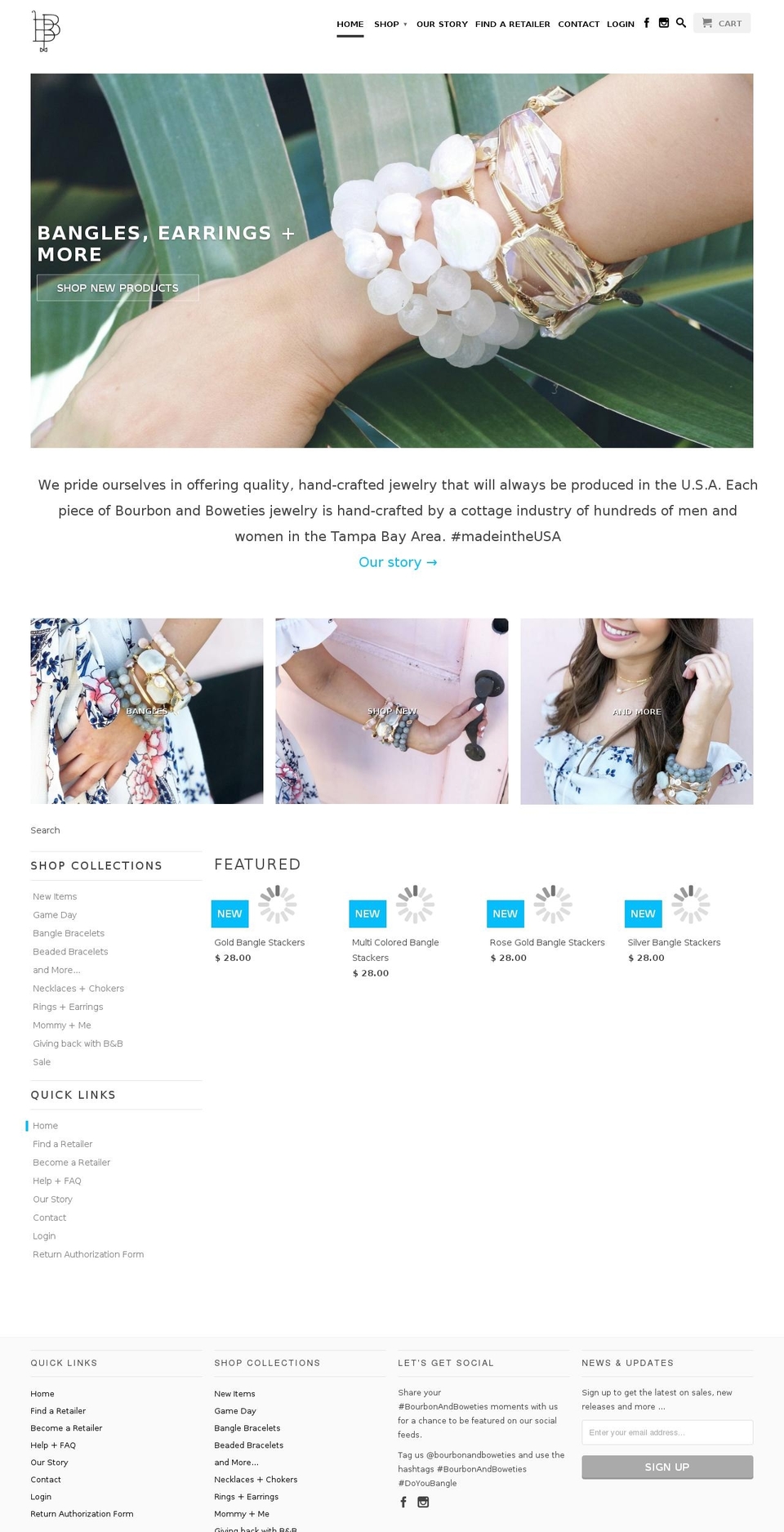 bourbonandbowties.com — Shopify storefront screenshot