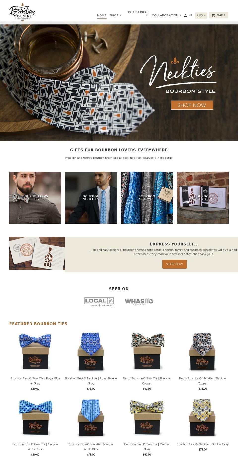 bourboncousins.com — Shopify storefront screenshot