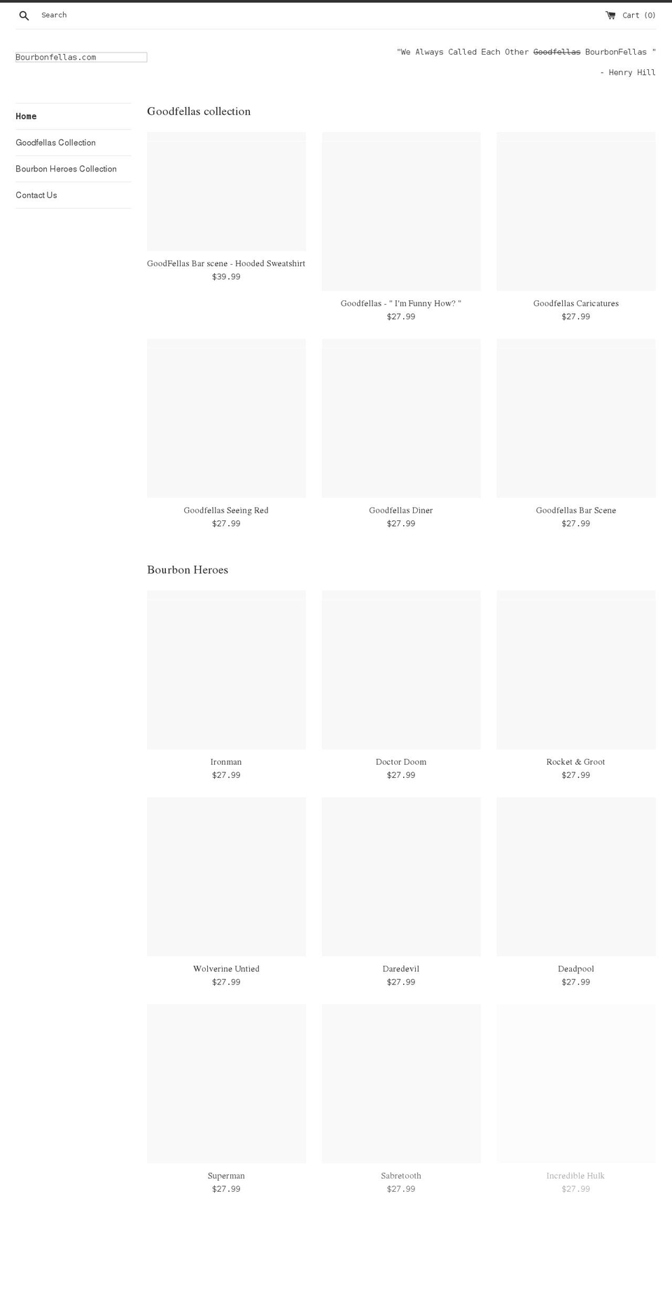 bourbonfellas.com shopify website screenshot