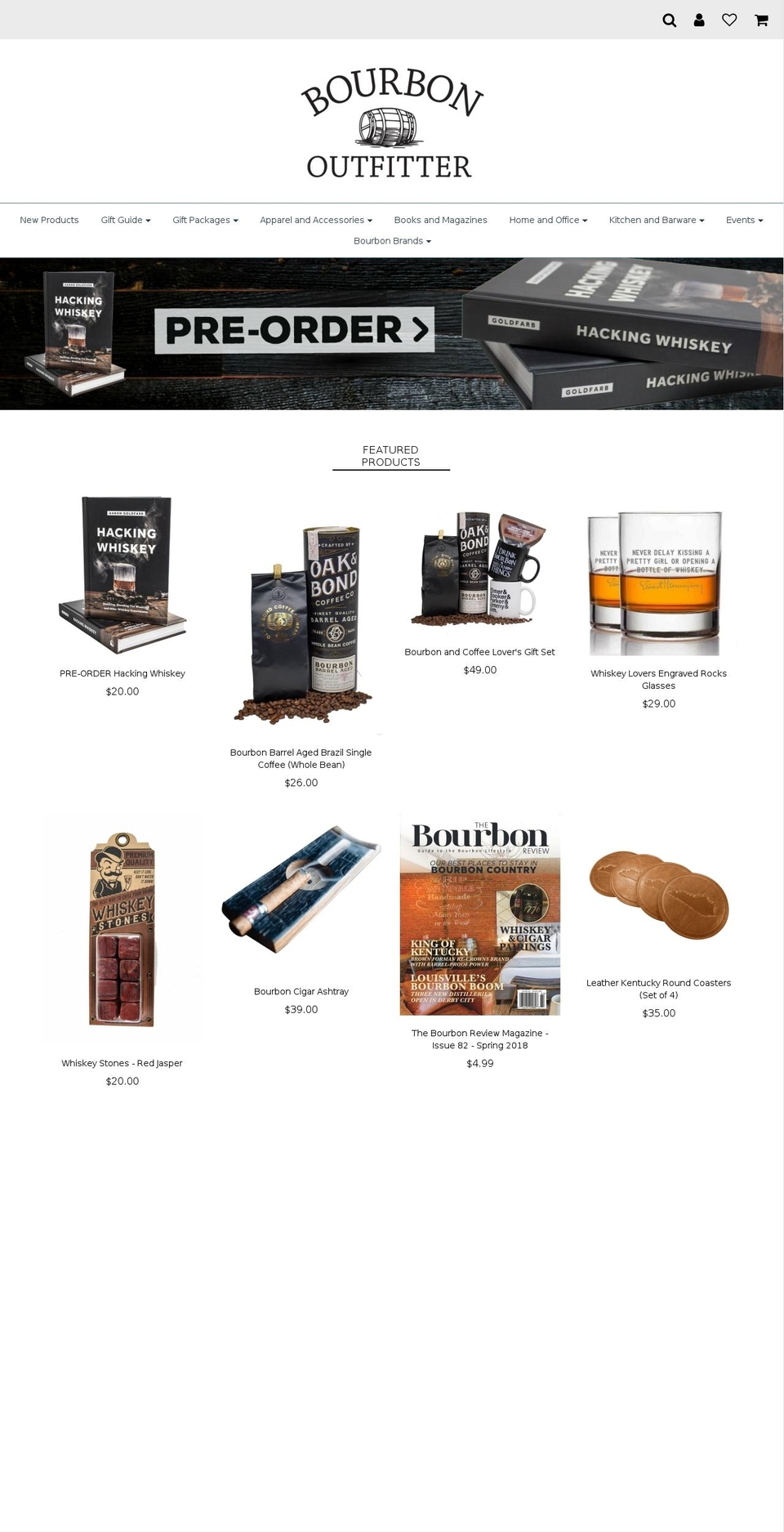 bourbonoutfitter.com — Shopify storefront screenshot