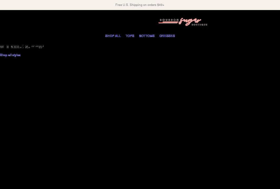 bourbonsugarboutique.com shopify website screenshot