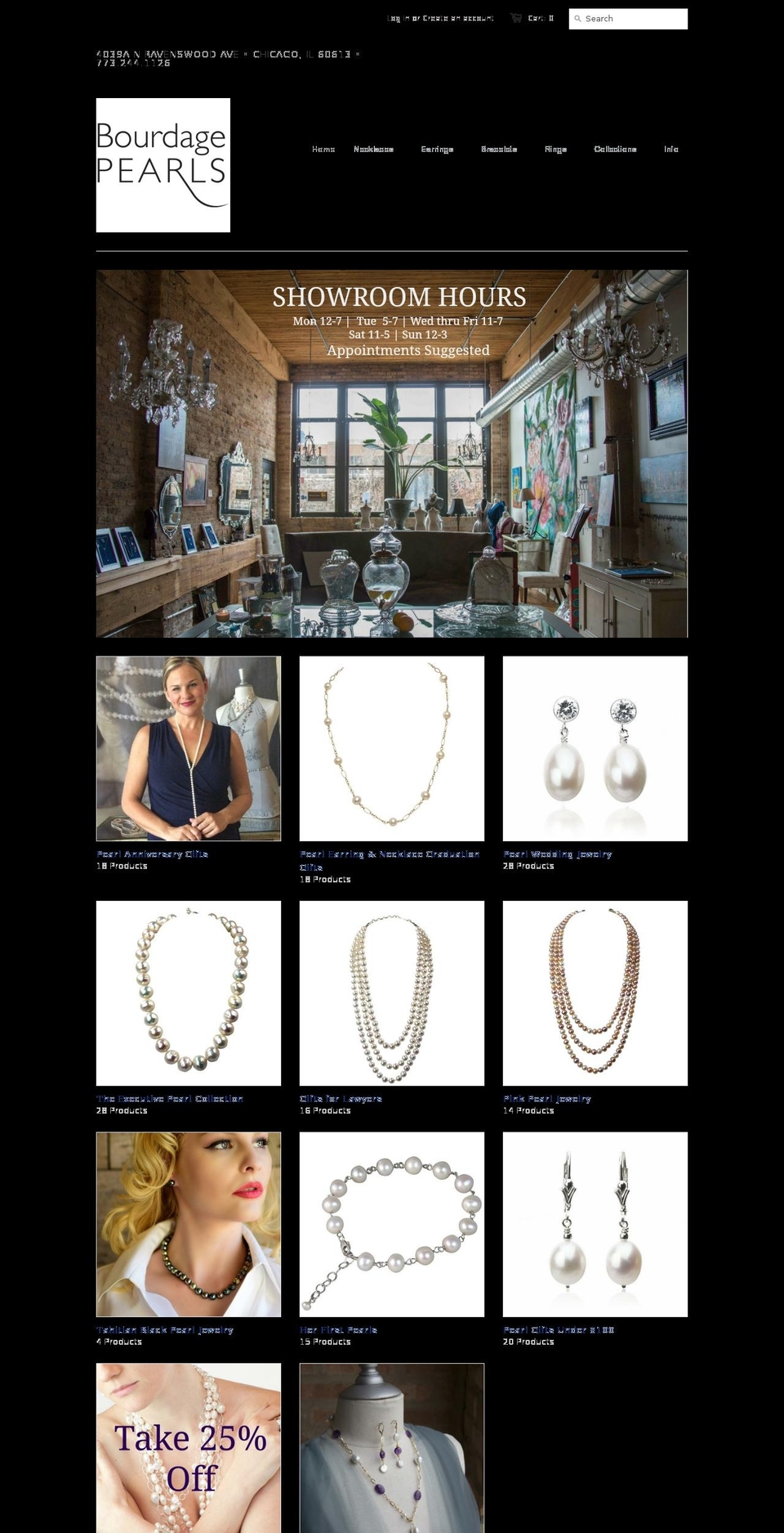 bourdagepearls.com shopify website screenshot