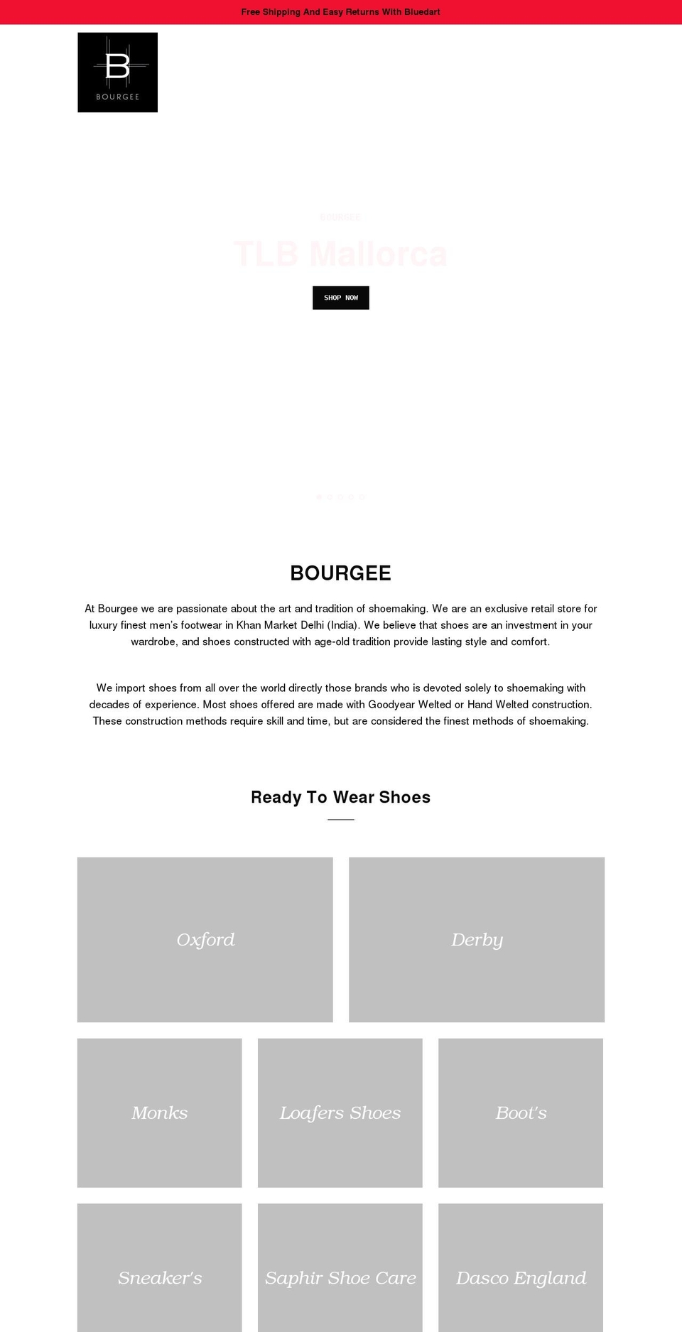 bourgee.com shopify website screenshot