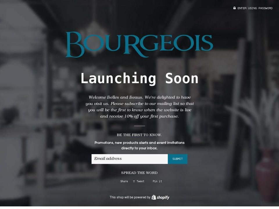 bourgeoisboutique.com shopify website screenshot