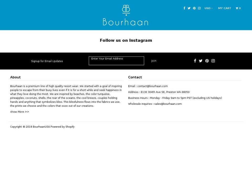 bourhaan.com — Shopify storefront screenshot