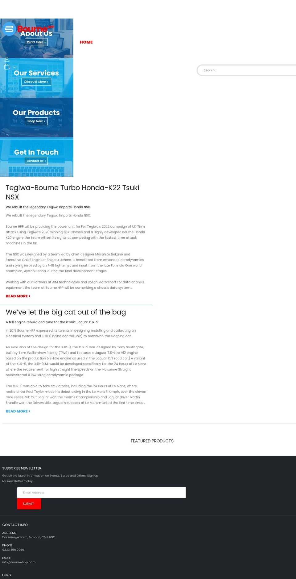 bournehpp.com shopify website screenshot