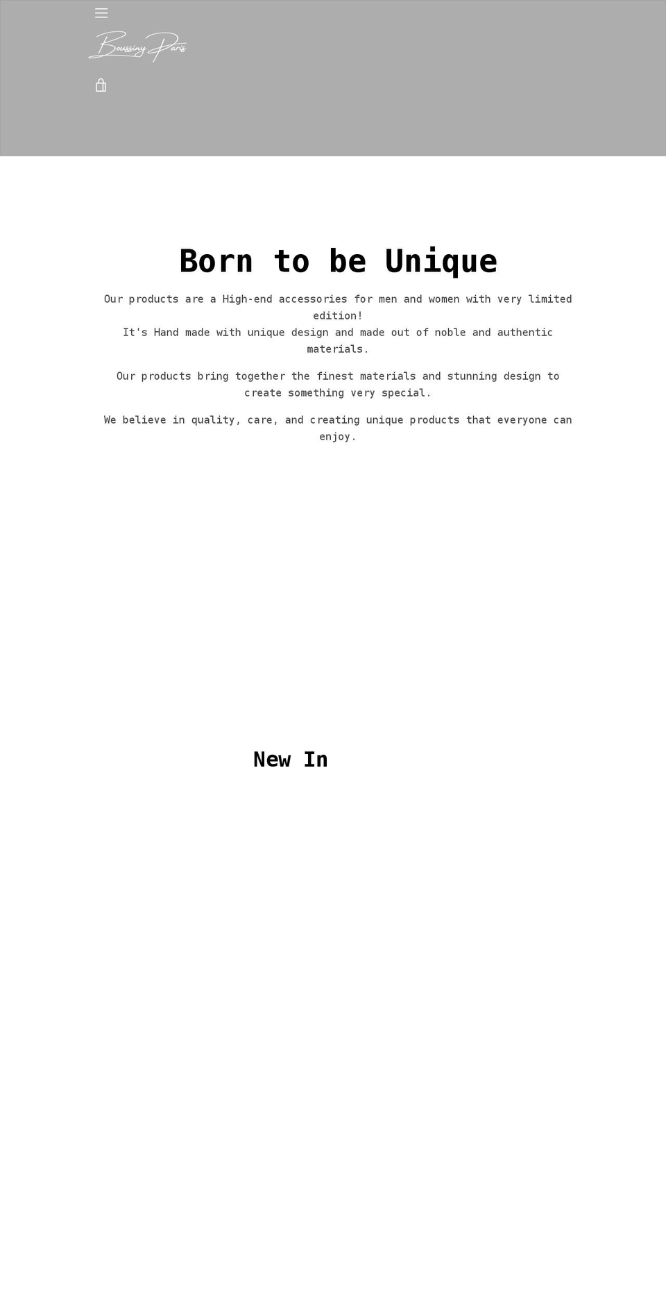 boussiny.com shopify website screenshot