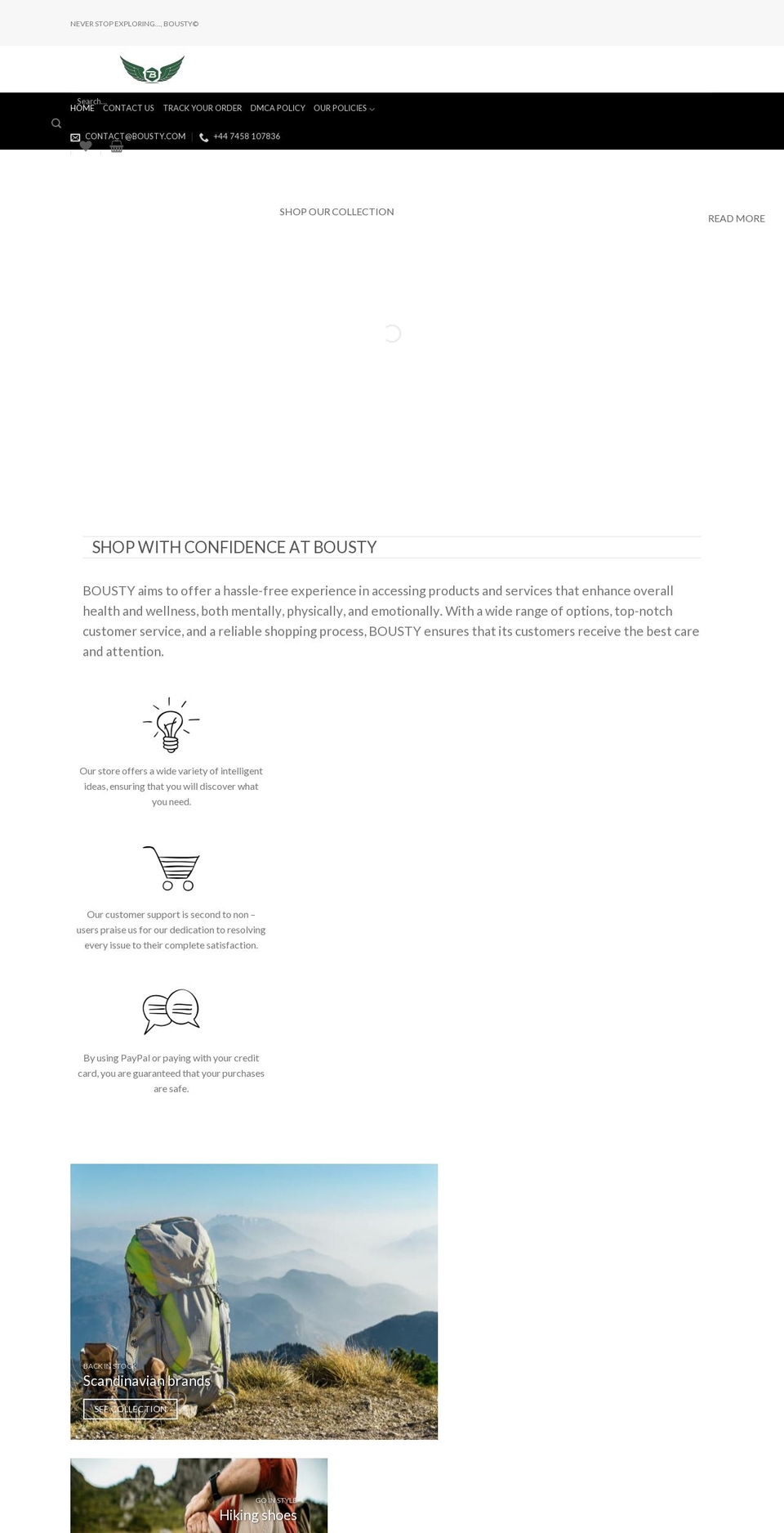 bousty.com shopify website screenshot