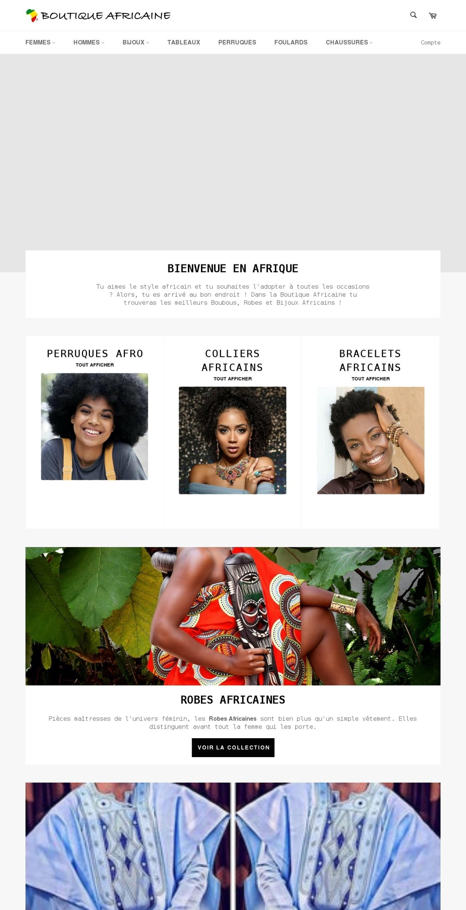 boutique-africaine.com shopify website screenshot