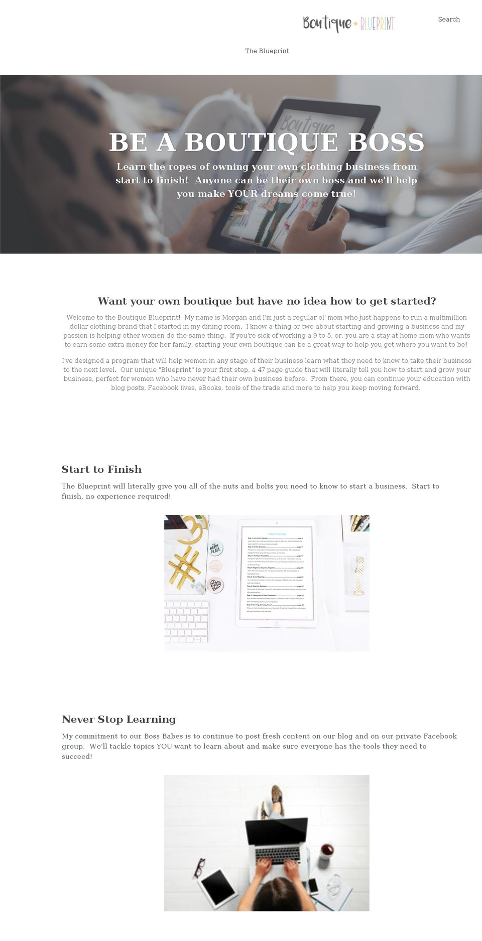 boutique-blueprint.com shopify website screenshot