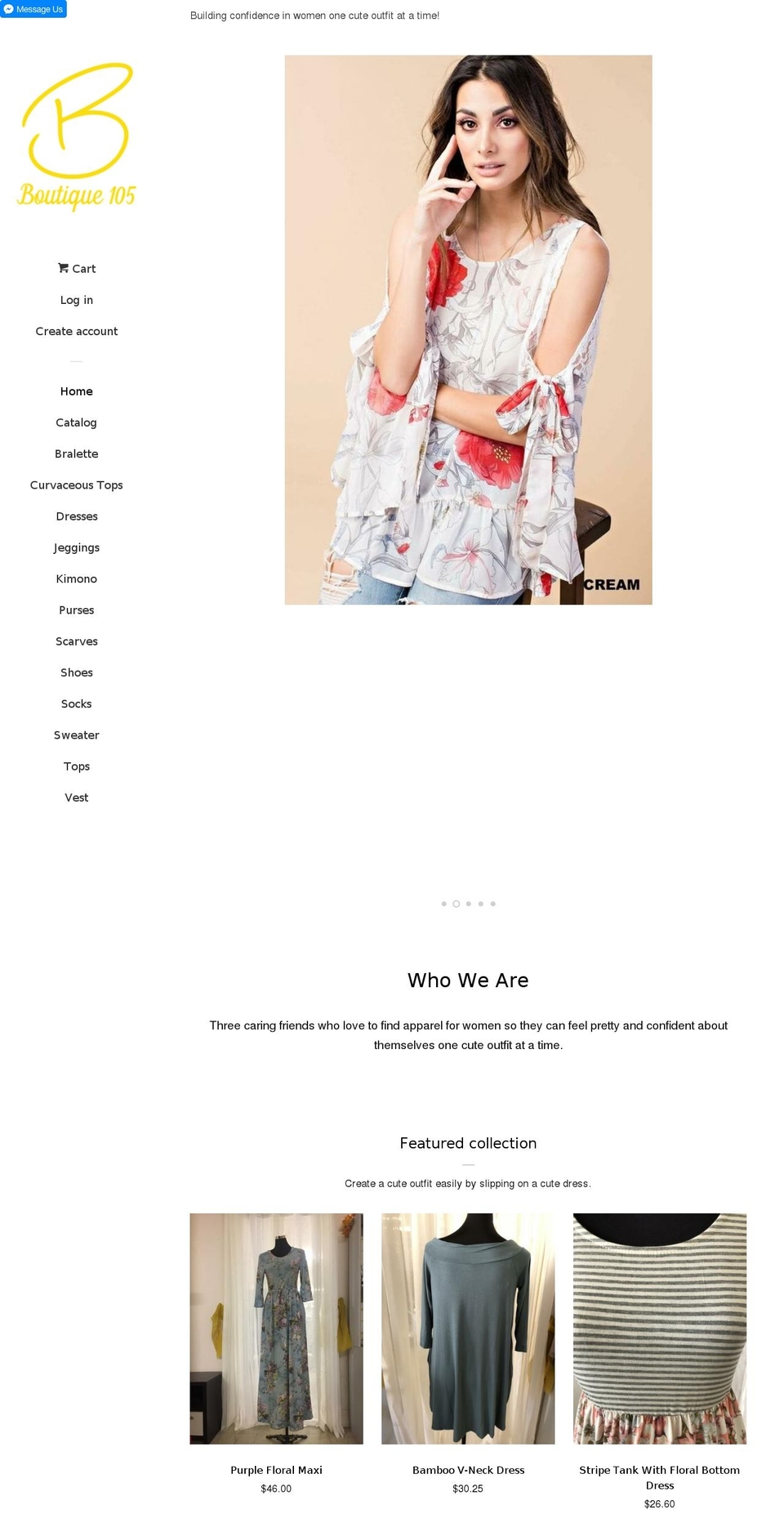 boutique105.com shopify website screenshot