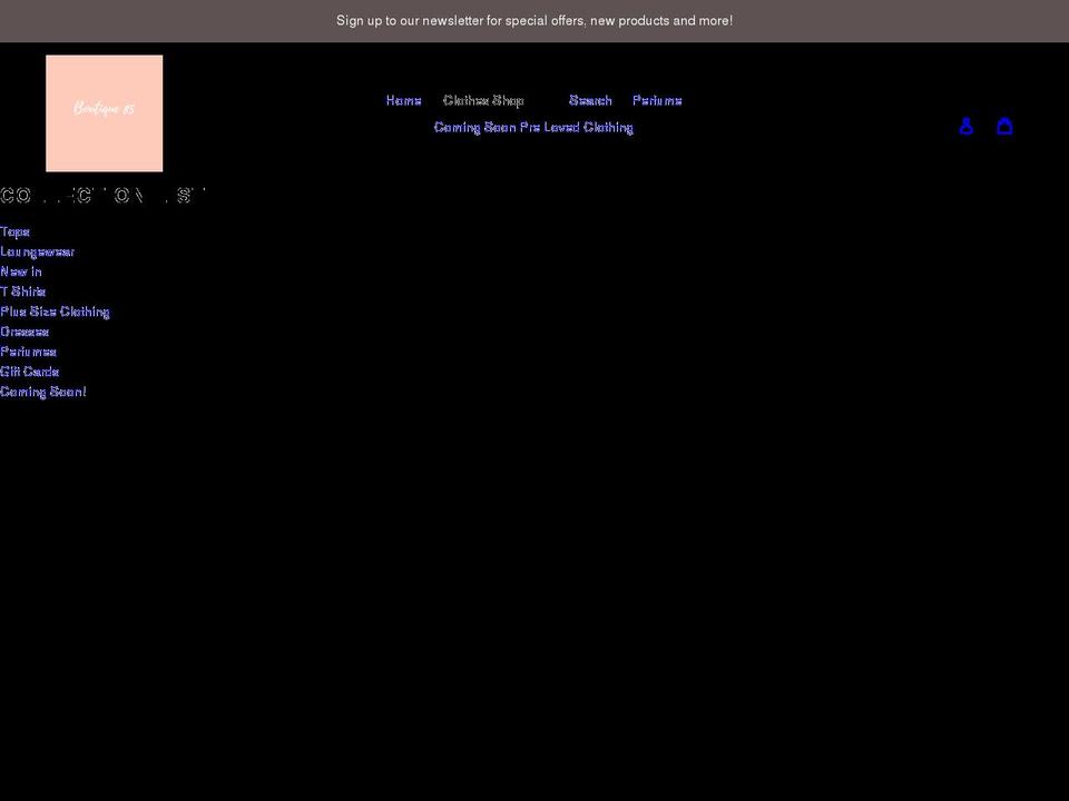 boutique85.co.uk shopify website screenshot