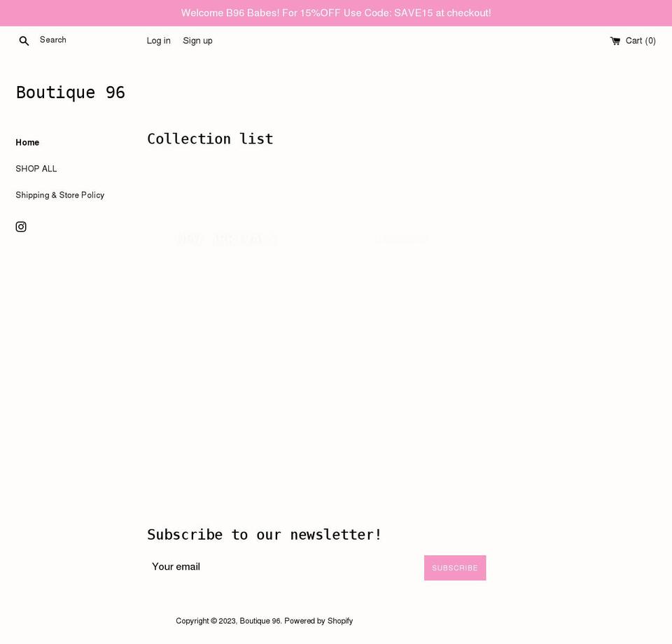 boutique9six.com shopify website screenshot