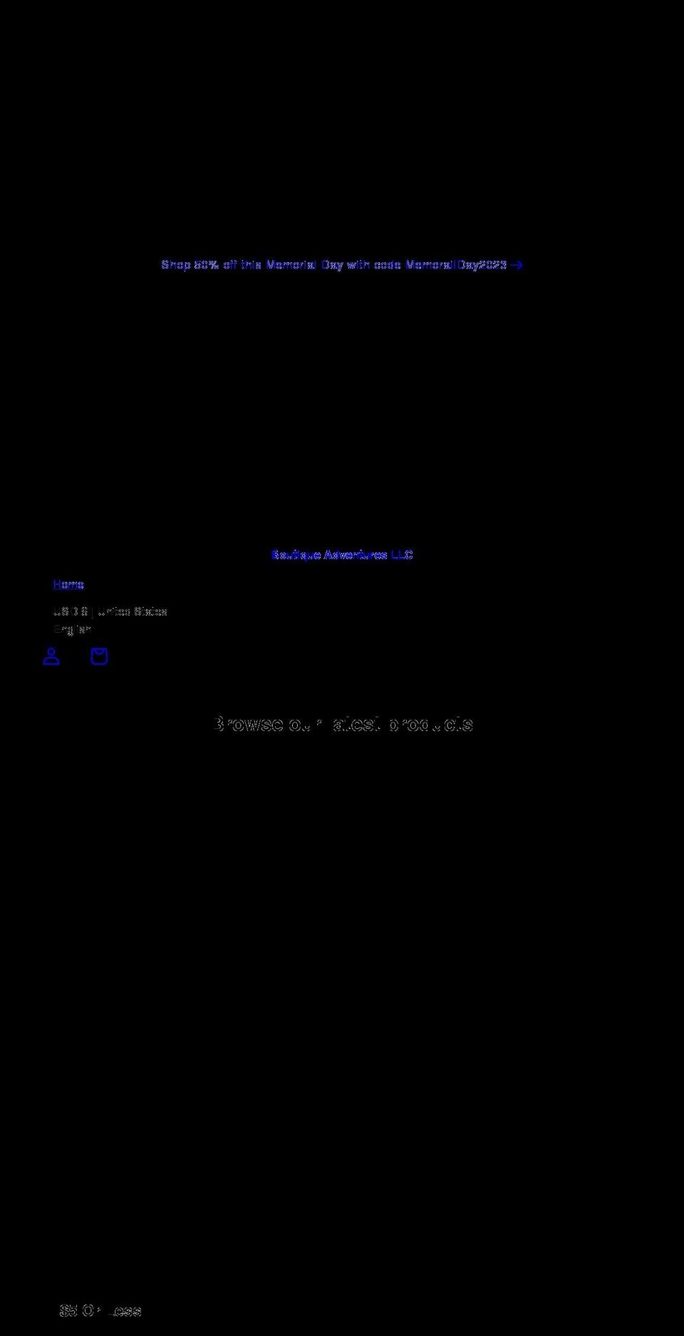 boutiqueadventuresllc.com shopify website screenshot