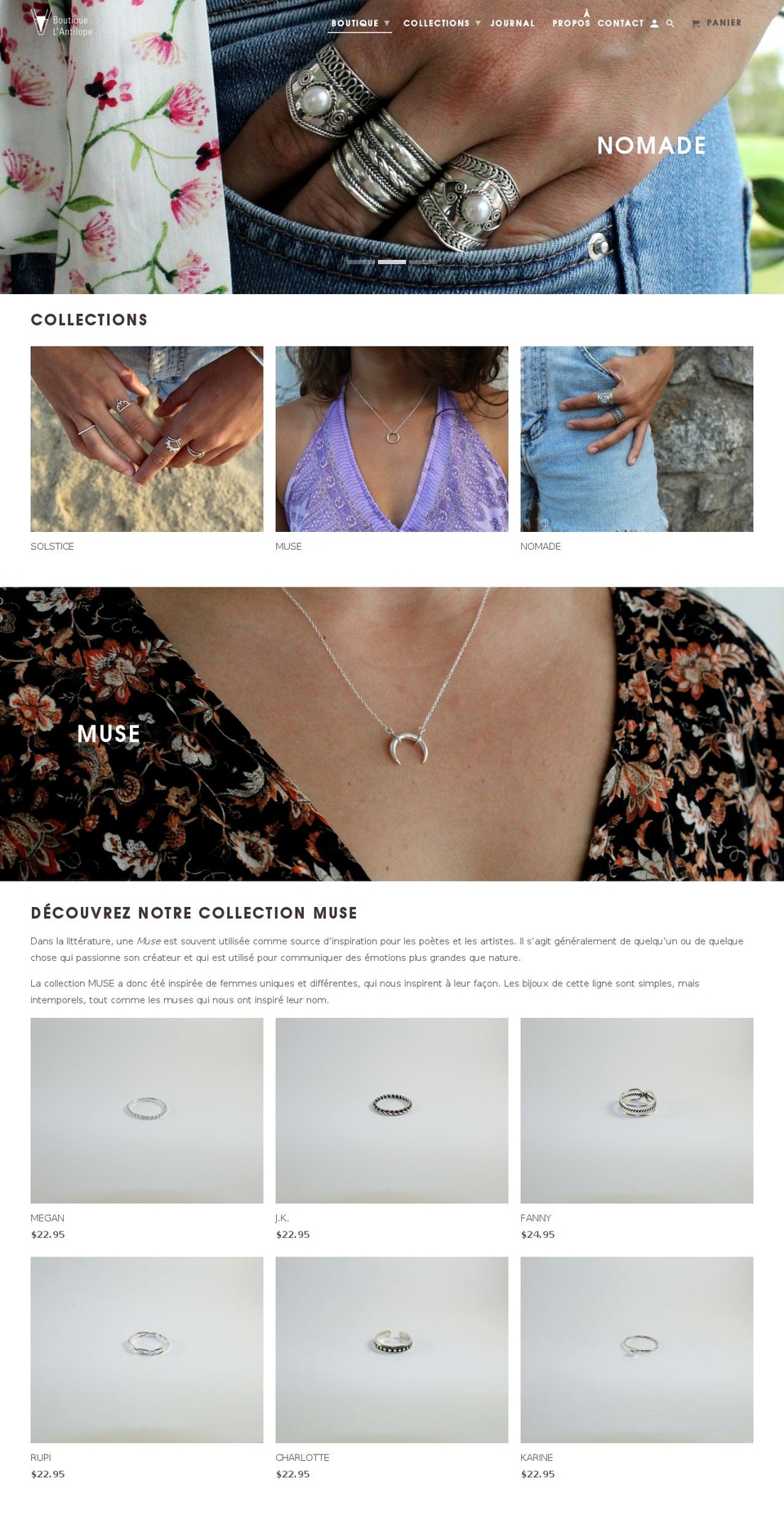 boutiqueantilope.com — Shopify storefront screenshot