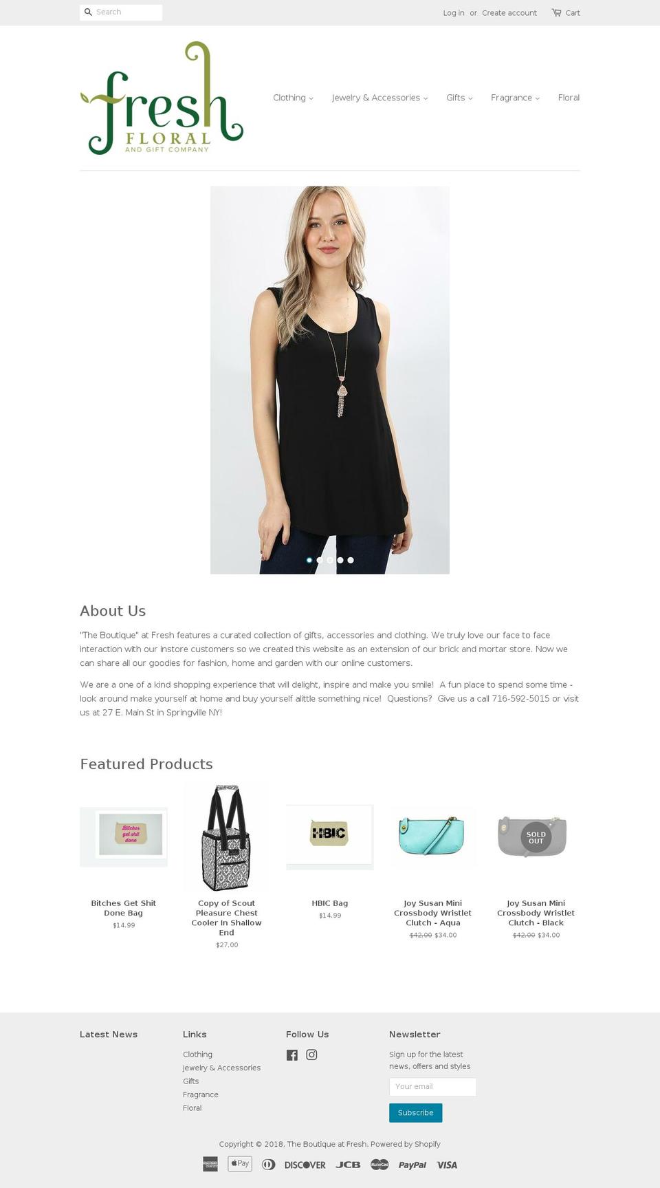 boutiqueatfresh.com — Shopify storefront screenshot