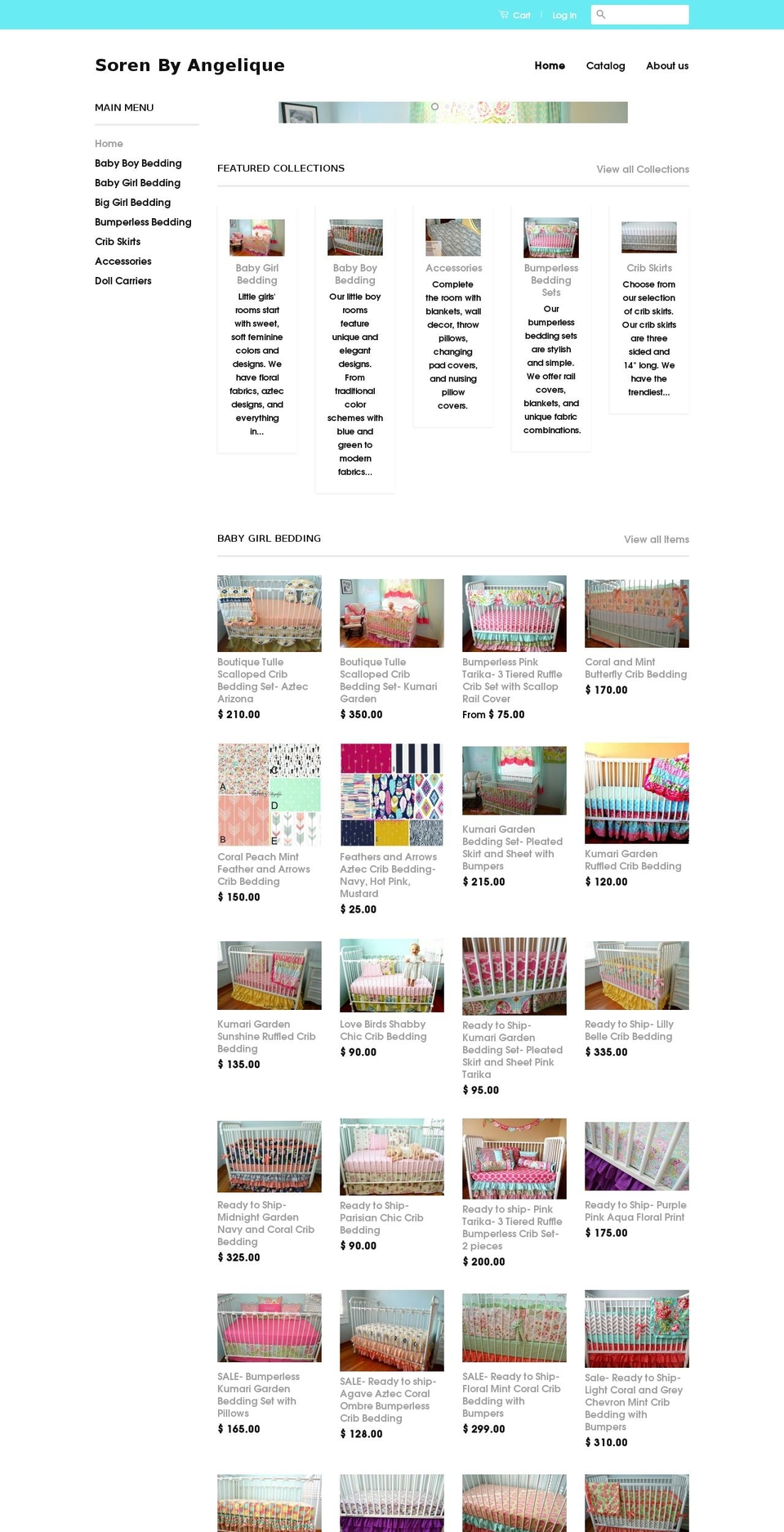 boutiquebabybedding.com shopify website screenshot