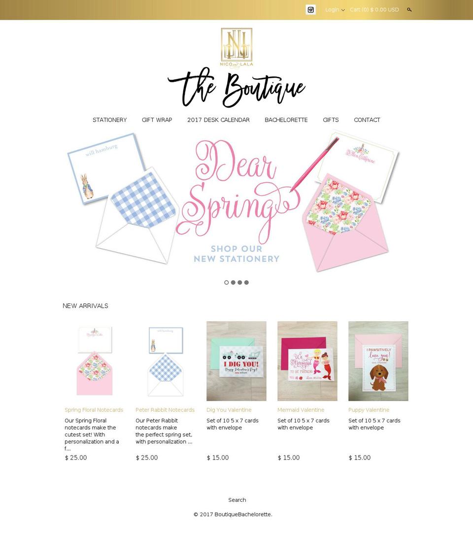 boutiquebachelorette.com shopify website screenshot
