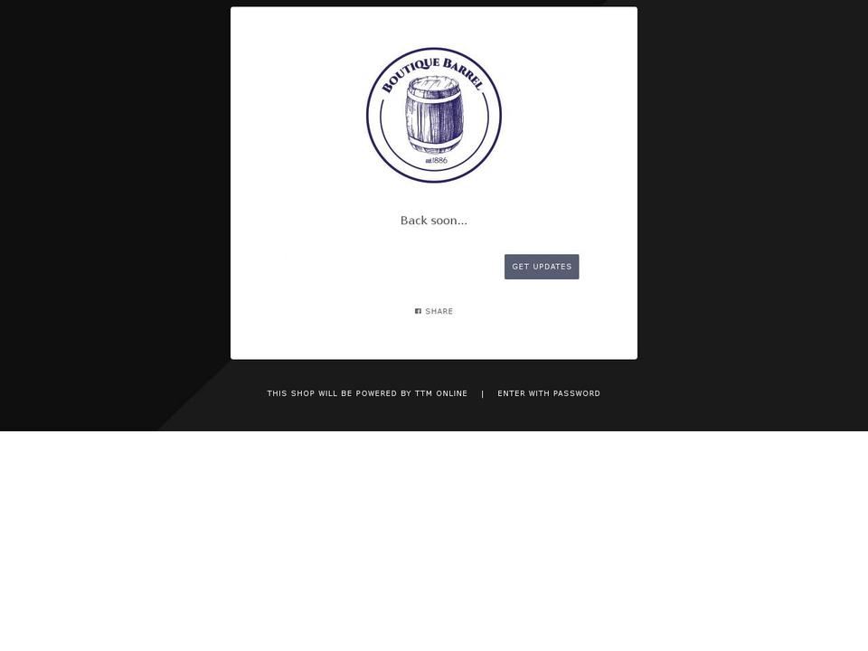boutiquebarrel.com shopify website screenshot