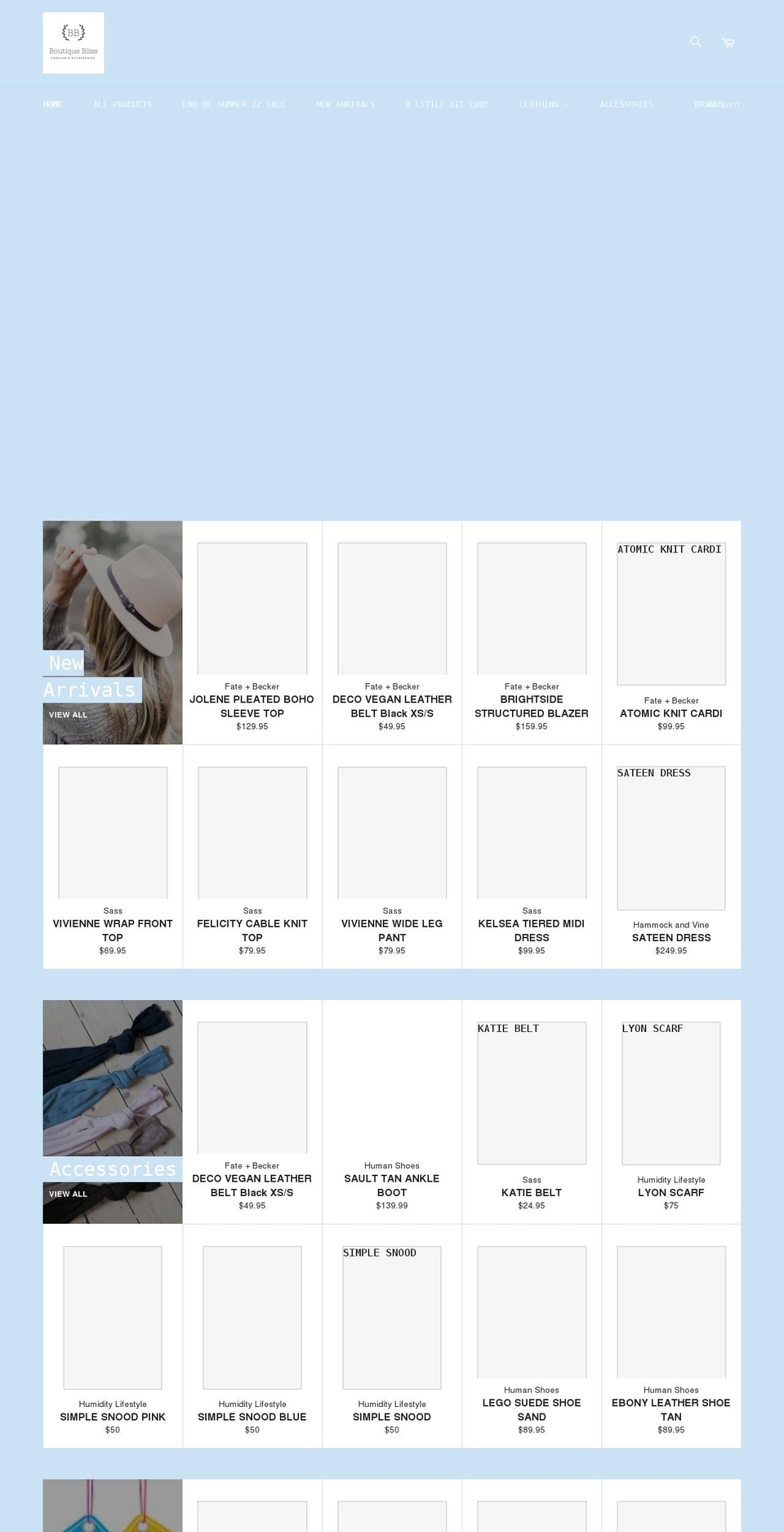 boutiquebliss.com.au shopify website screenshot