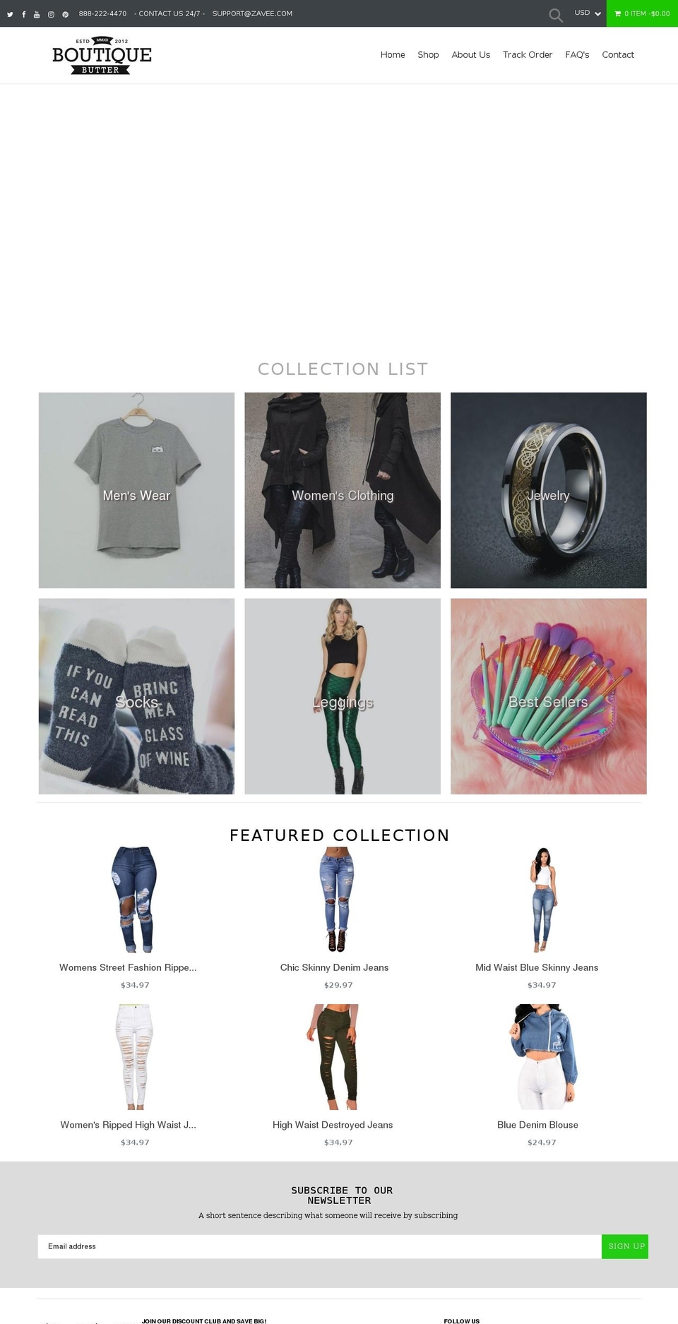 boutiquebutter.com — Shopify storefront screenshot