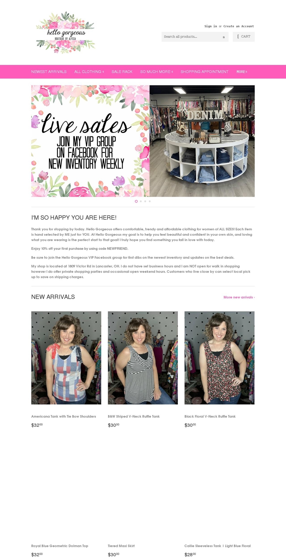boutiquebyalyssa.com shopify website screenshot