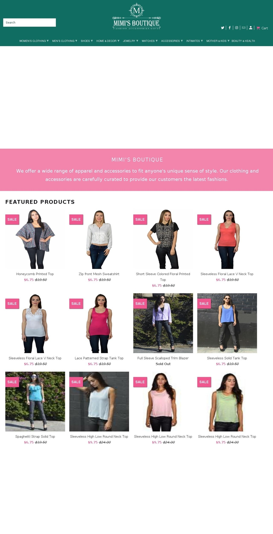 FINAL SITE WITH NON-STICKY HEADER 1-23-18 Shopify theme site example boutiquebymimi.com